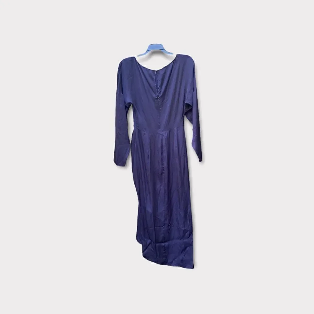 L'ACADEMIE Long Sleeve Midi Dress In Navy Sz S NWT